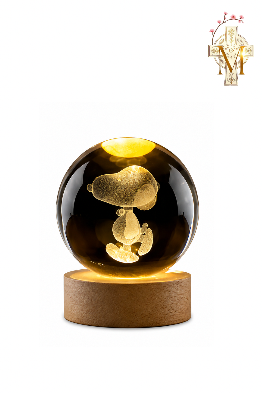 Golden Snoopy Crystal Globe