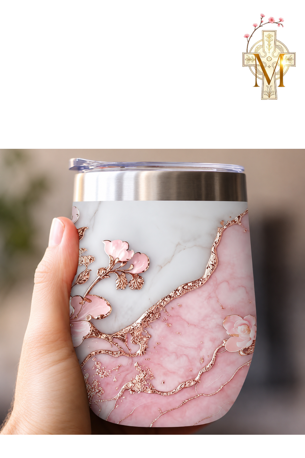 Pink Petal Insulated Mug 🌷
